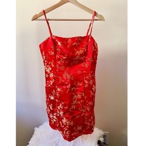 Red Satin Mini Dress